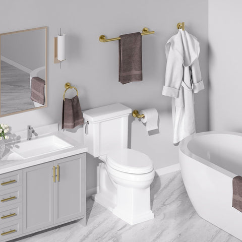 USHOWER brushed gold concealed screws provide a clean finish