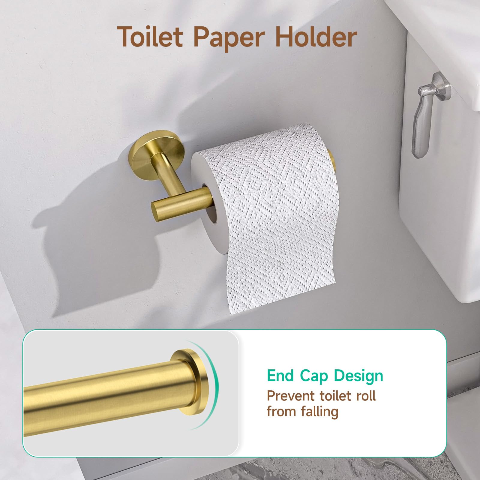 USHOWER brushed gold robe hook adds hanging space in style