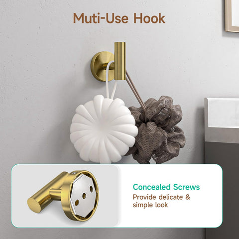 USHOWER brushed gold wall mount installation shown for easy setup
