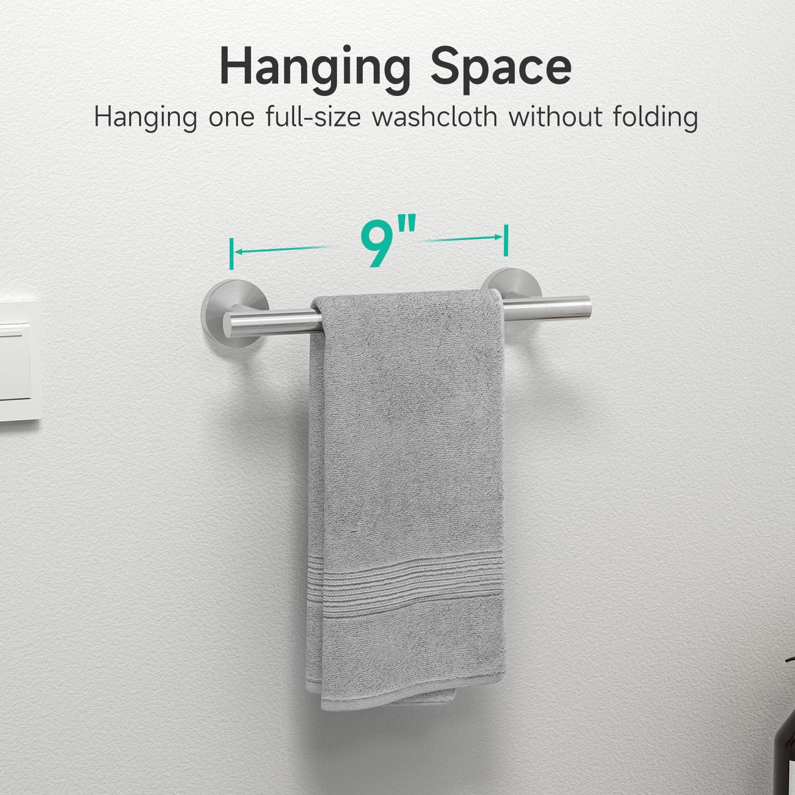 Modern minimalist USHOWER towel bar complements Nordic bathroom style