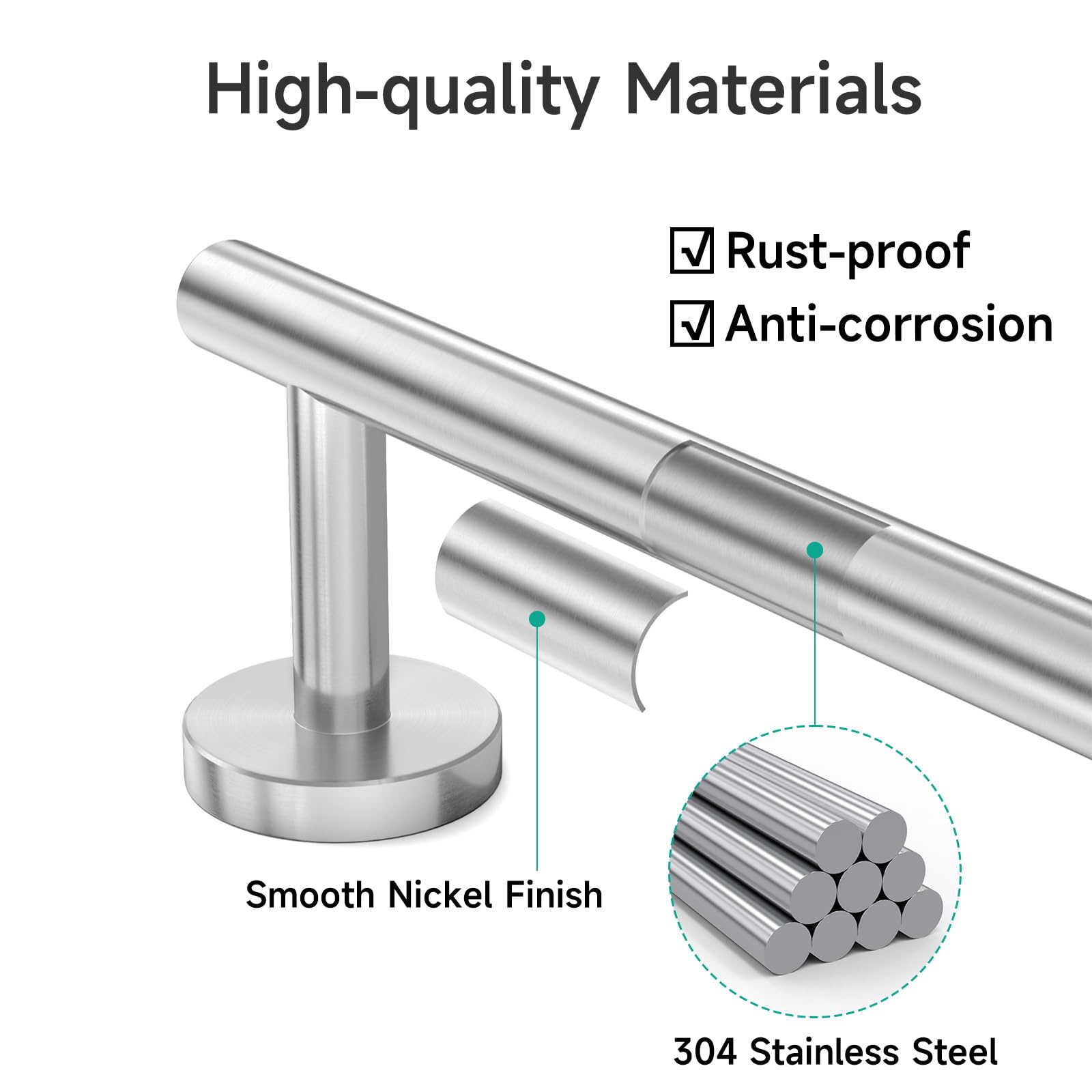 Close-up of USHOWER 3-inch wall clearance for fast air drying