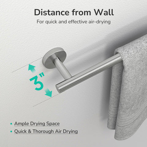 Wall-mounted USHOWER towel bar installed in a modern bathroom