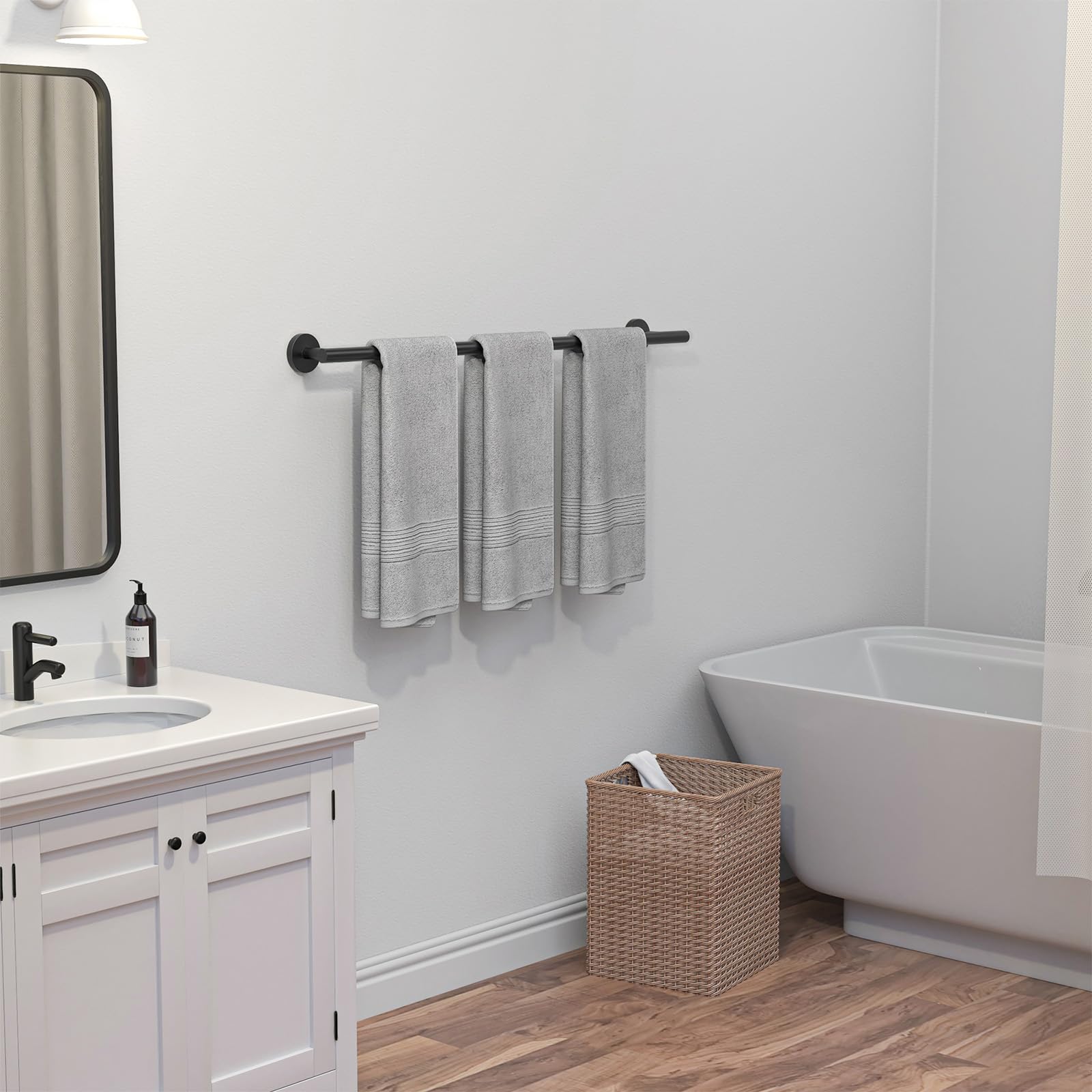 USHOWER durable matte black finish resists wear in humid spaces