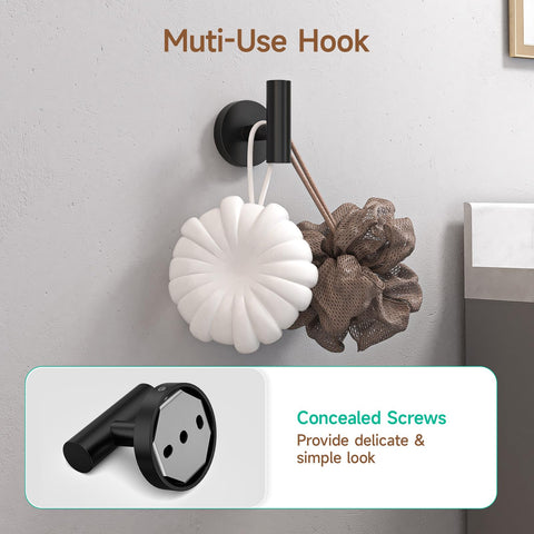 USHOWER modern matte black finish elevates bathroom aesthetics.