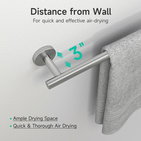 USHOWER modern hardware set improving bathroom organization.