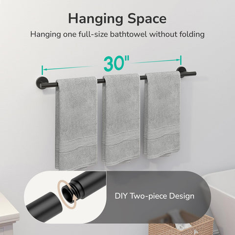 USHOWER SUS304 stainless steel towel bar durable and rust-resistant