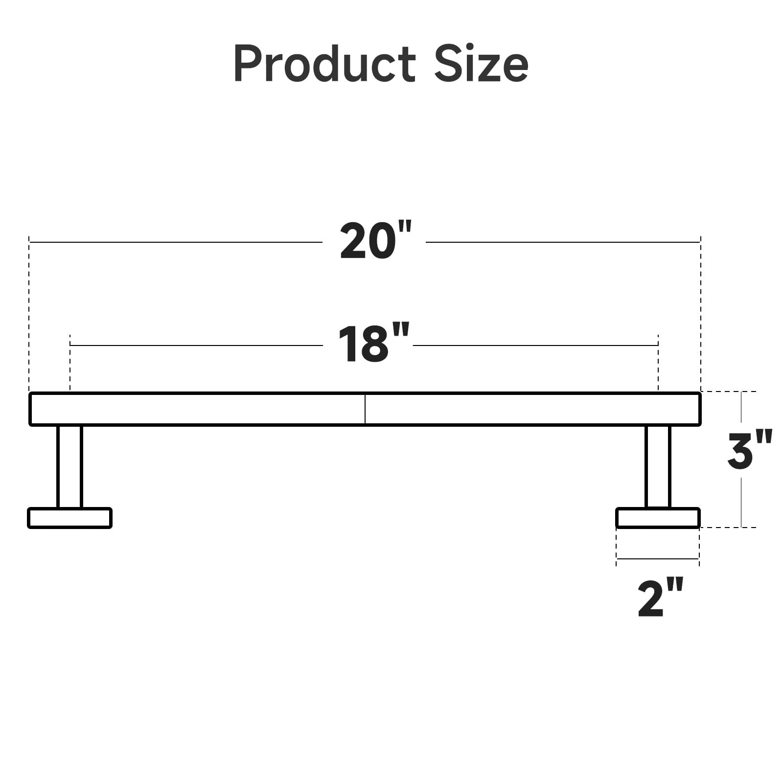 USHOWER towel bar two-part assembly shown for easy installation.