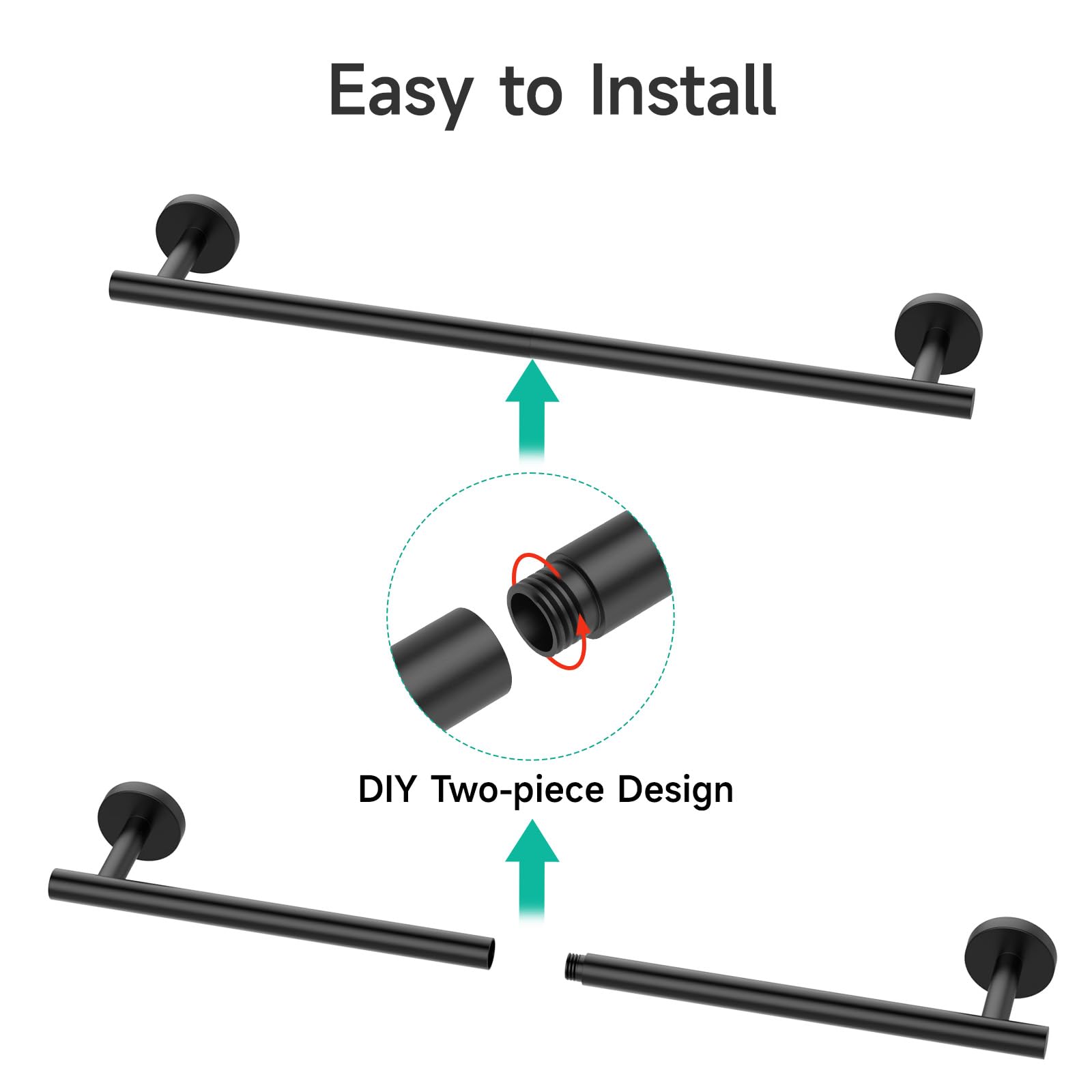 USHOWER wall-mount installation tools included for quick setup.