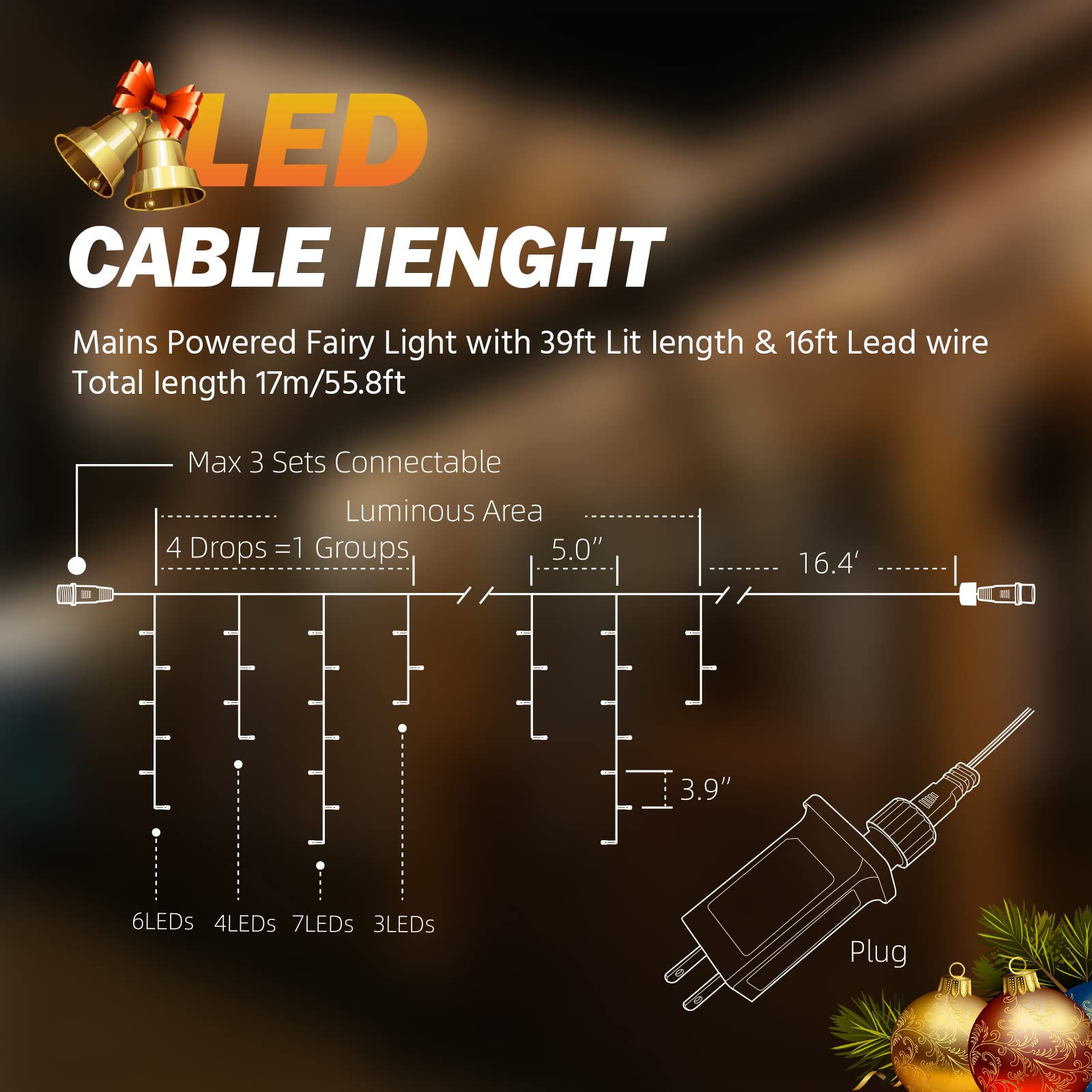 USOKYO icicle lights on windows and yard for cohesive decor.