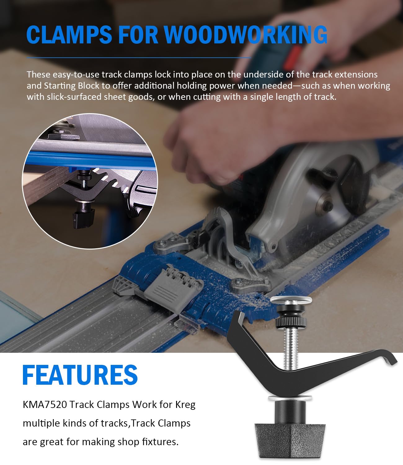 USSKYBOY KMA7520 knurled locking nuts provide quick, secure tightening.