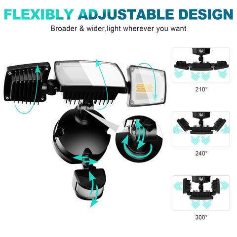 USTELLAR flood light brightens garage entry for easy access.