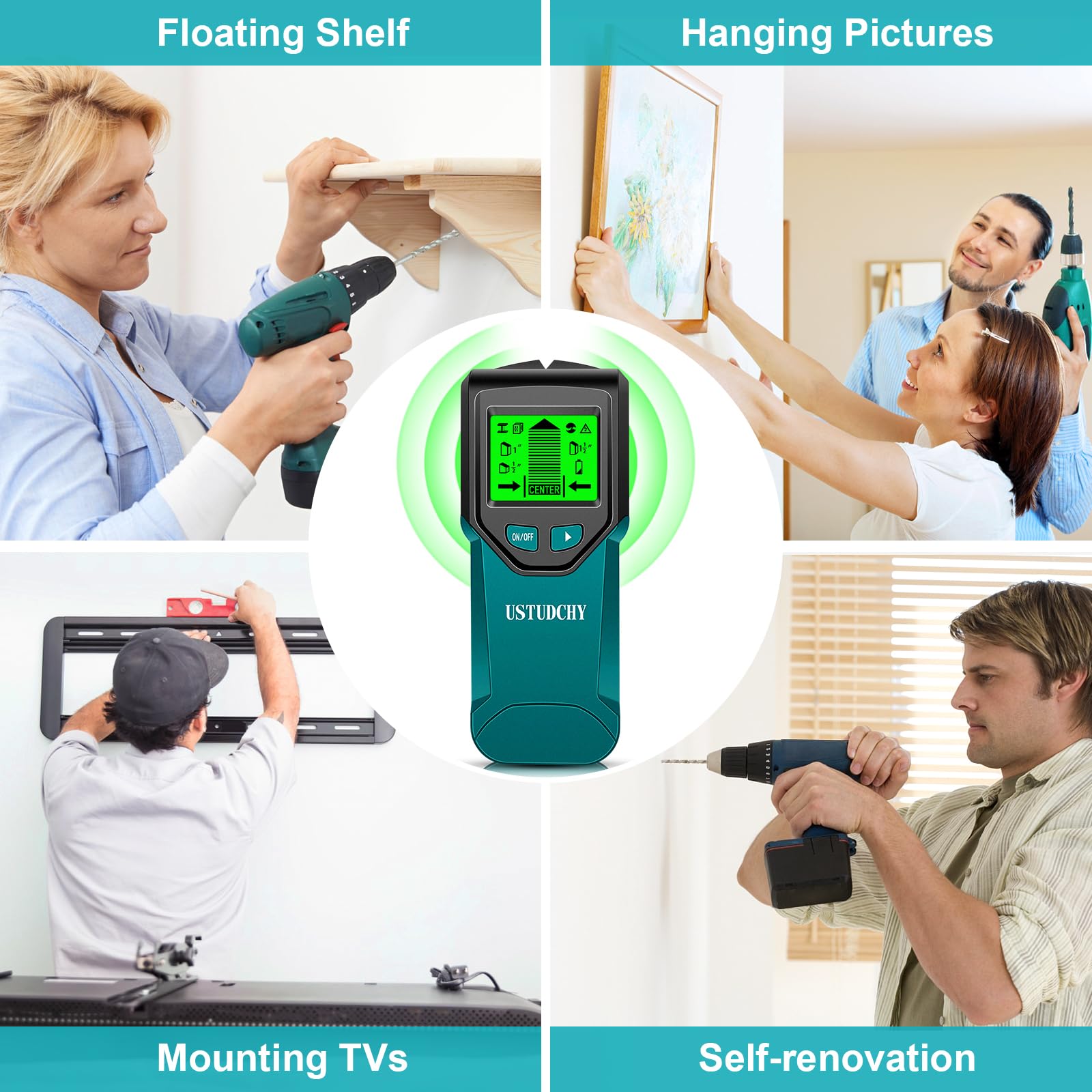 USTUDCHY backlit display improves visibility in dim spaces.