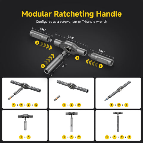 USUAUU 58-tooth ratcheting mechanism for smooth one-handed use.
