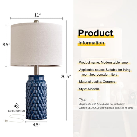 USumkky 20.5-inch tall lamps provide ambient light on desks and tables.