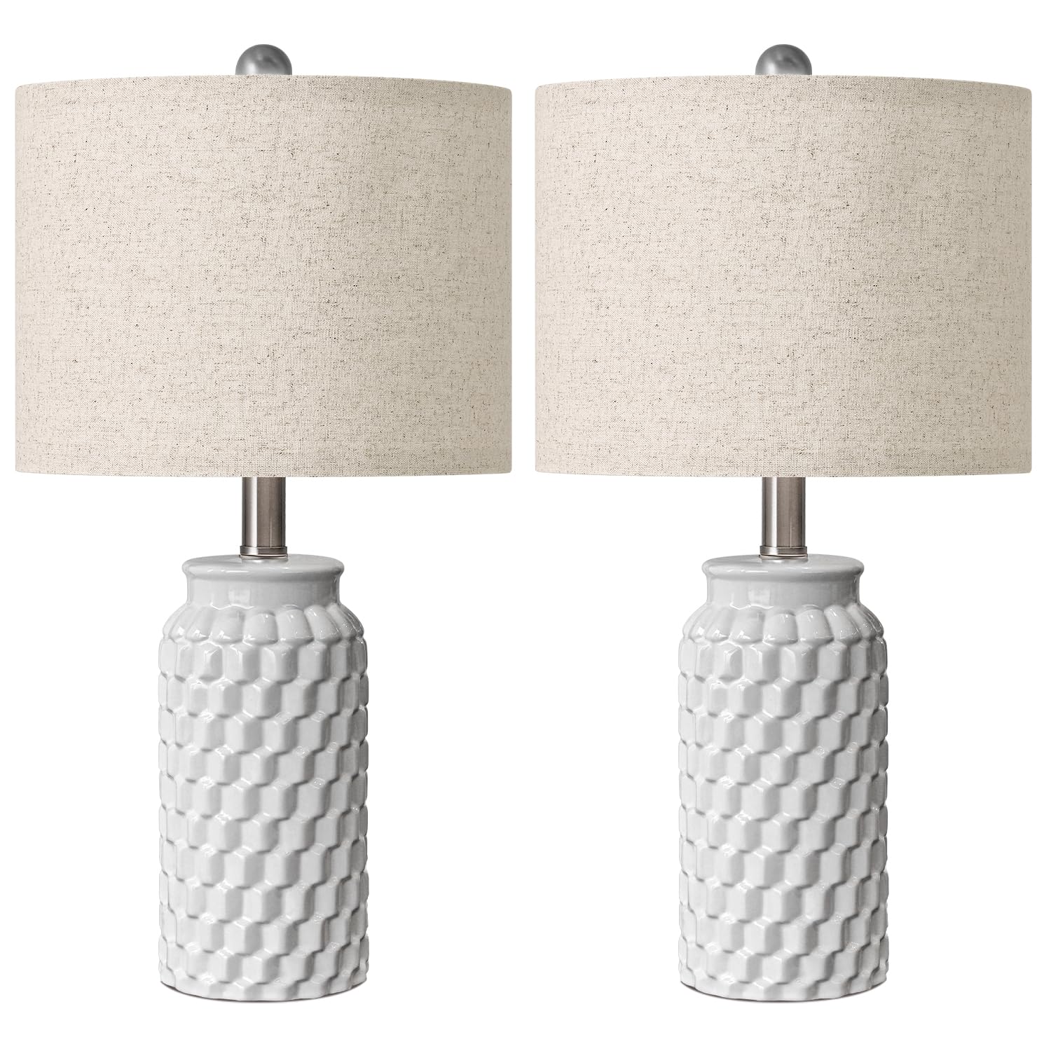 USumkky soft ambient glow from linen shade enhances relaxation and mood.