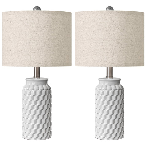 USumkky soft ambient glow from linen shade enhances relaxation and mood.