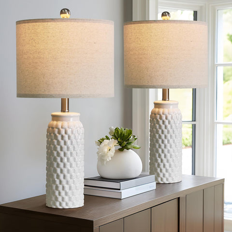 USumkky farmhouse-style lamps enhance living spaces with warm ambience.