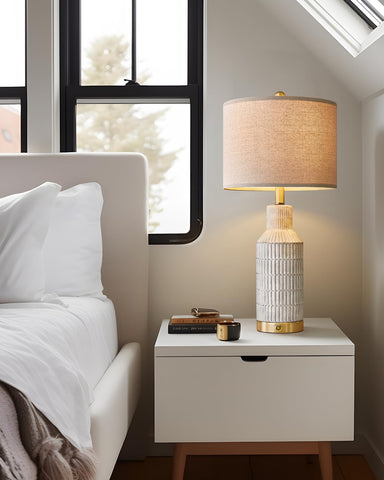 USumkky linen fabric shade texture detail for cozy lighting