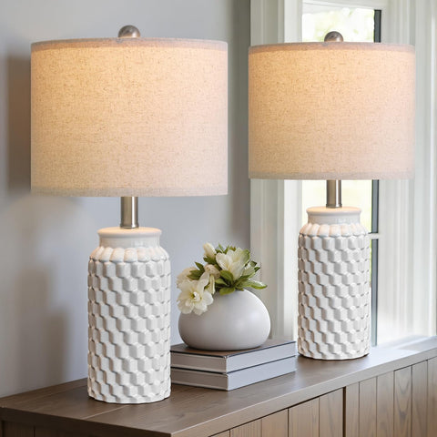 USumkky white modern lamp design complements desk, office, and dorm decor.