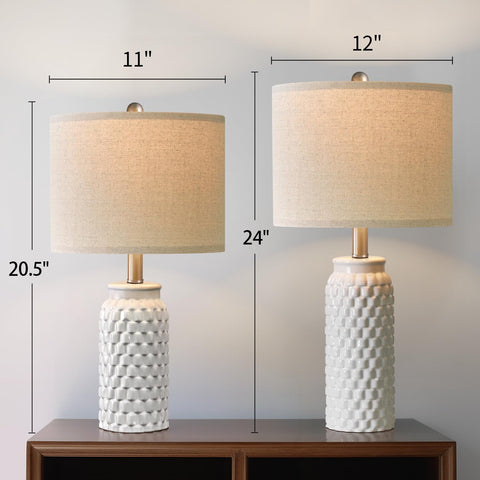 USumkky modern ceramic lamps illuminate living rooms with soft ambient light.