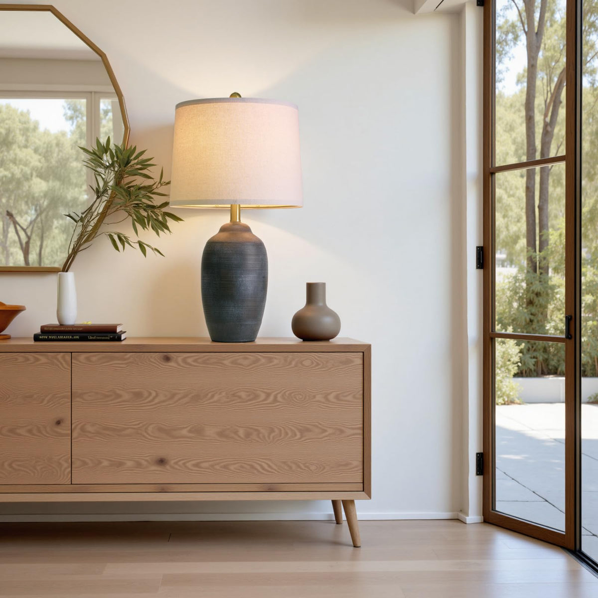USumkky vintage ceramic table lamp base adds rustic charm to living rooms.