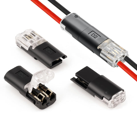 UT-LNTELA 2-pin quick splice connector demonstrating plug-in efficiency for LED wiring