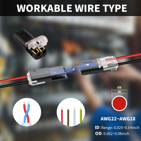 UT-LNTELA versatile 2-pin connectors suitable for vehicles, boats, and garden fixtures