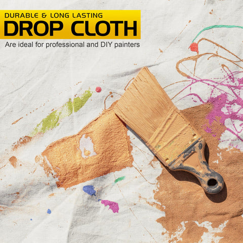 Utopia Home drop cloth features double-stitched hems for durability.