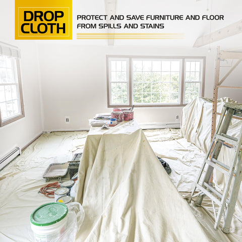 Utopia Home drop cloth protects furniture during renovations and craft tasks.