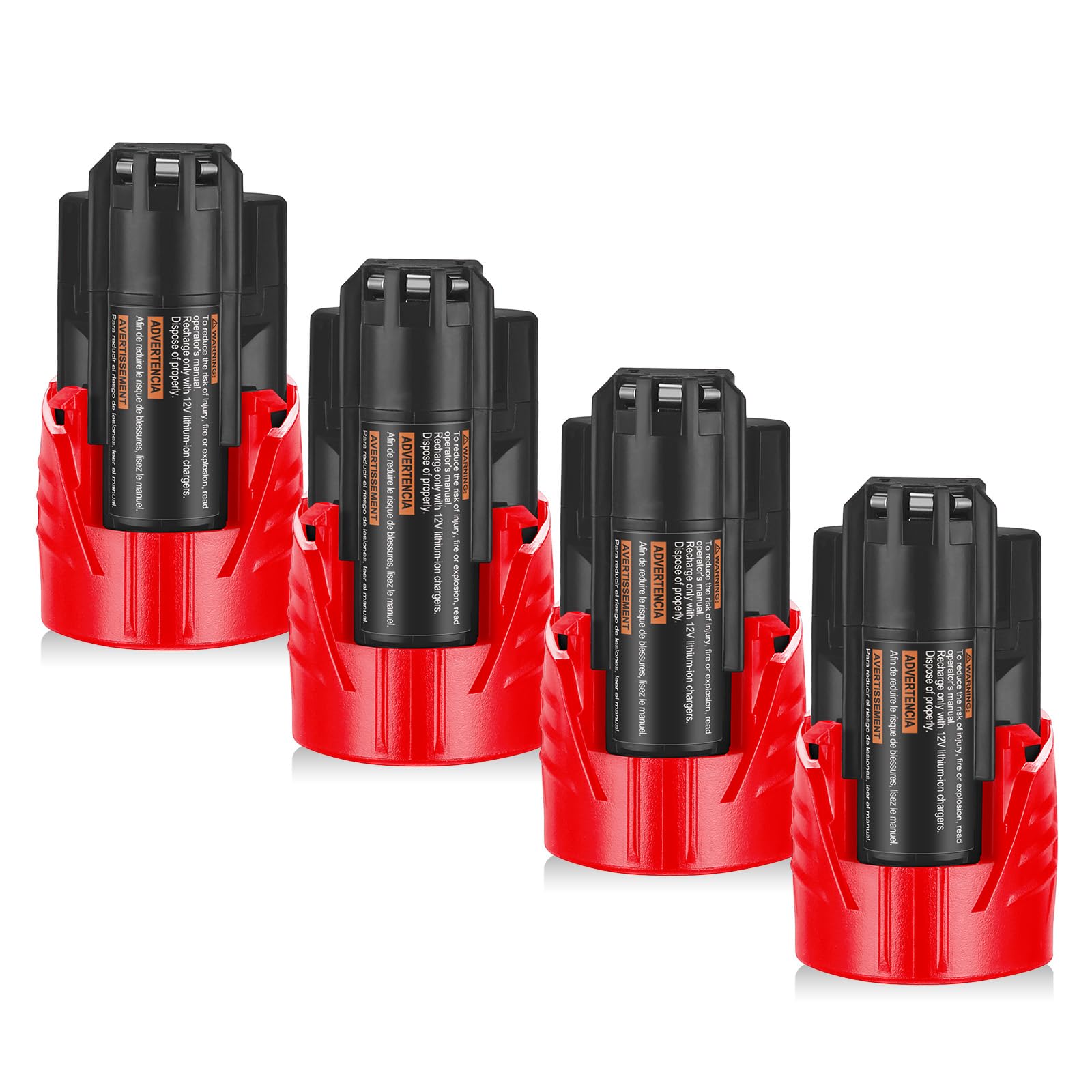 UTRBATT 4-pack M12 battery for Milwaukee tools delivers longer runtime.