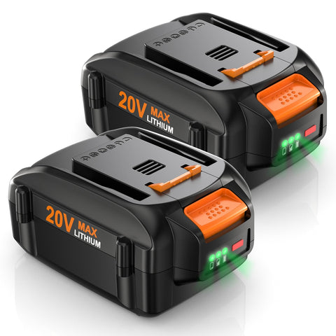 UTRBATT 6.5Ah battery for Worx 20V front view, compact and easy to swap