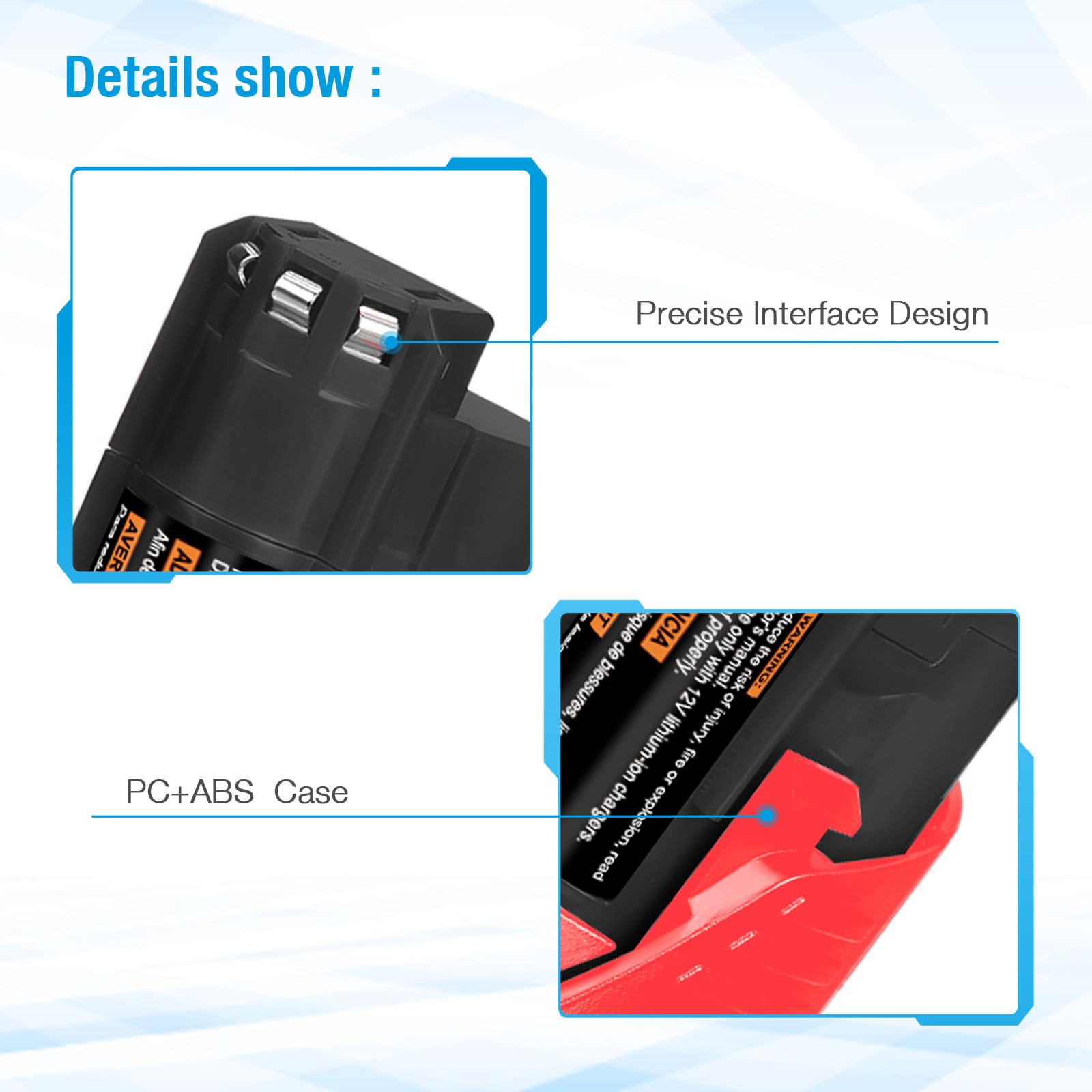 UTRBATT M12 battery with CE/FCC/ROHS certification and smart protection.