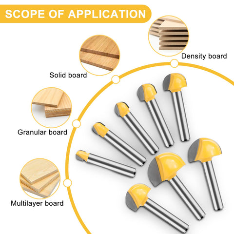 UTRUSTTO Cove Box bit creating half-round grooves and cove edges