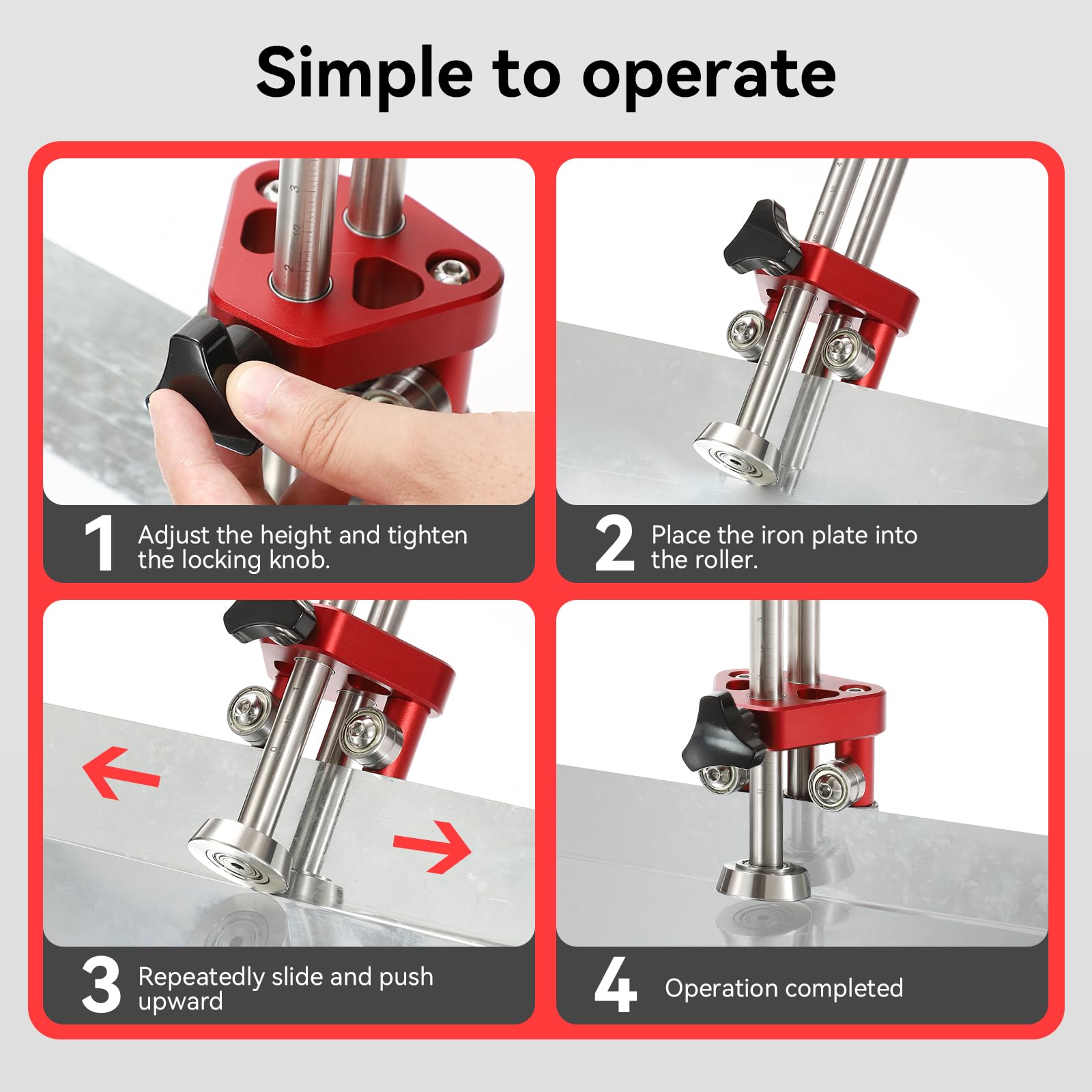 Uttempt Sheet Metal Roller 1 Station works with 0.2–0.8mm sheets