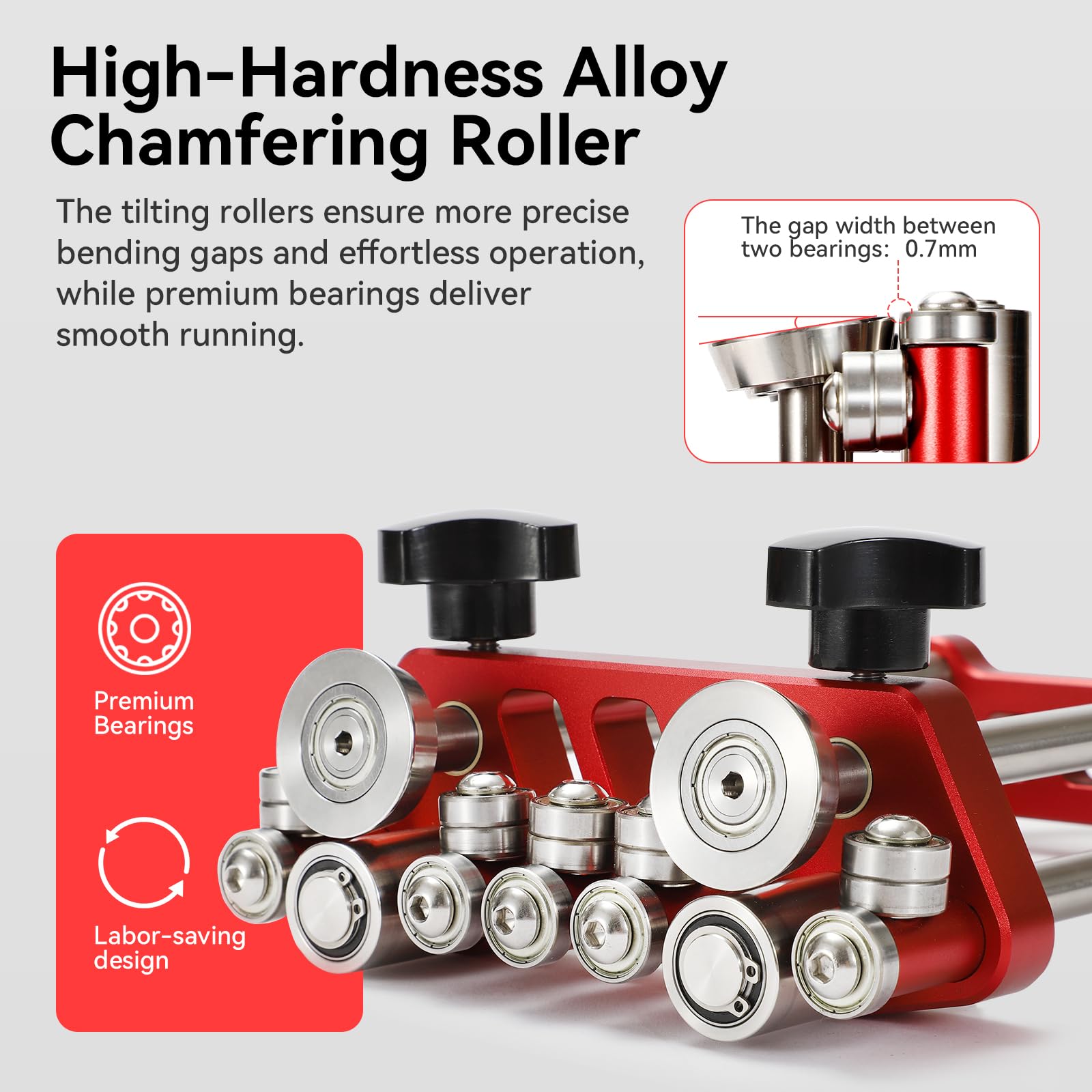 Utttempt imperial depth gauge on center roller for repeatable results