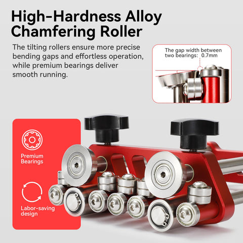 Utttempt imperial depth gauge on center roller for repeatable results