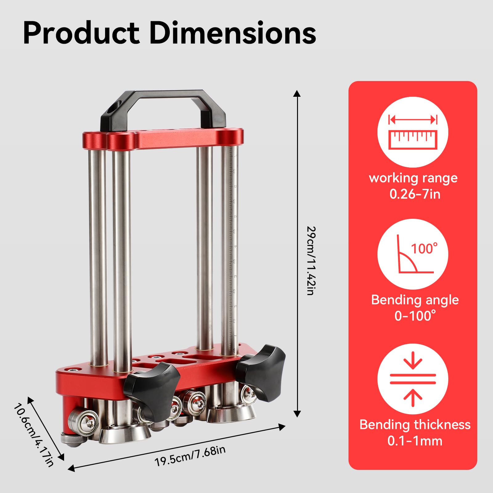 Utttempt 0 to 100 degree bend range demonstrated for versatile fabrication work