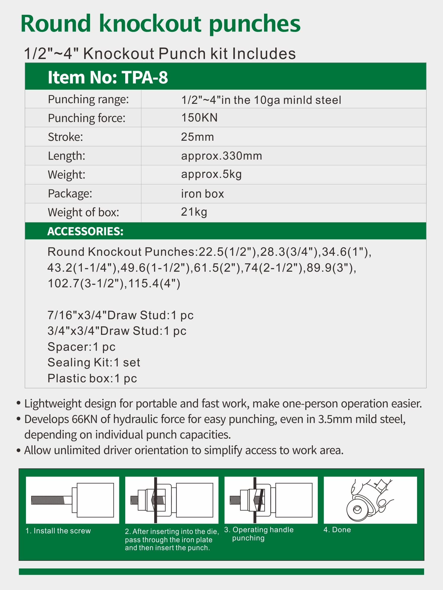 Compact UTZIKO 10-die set organized by conduit sizes for quick setup