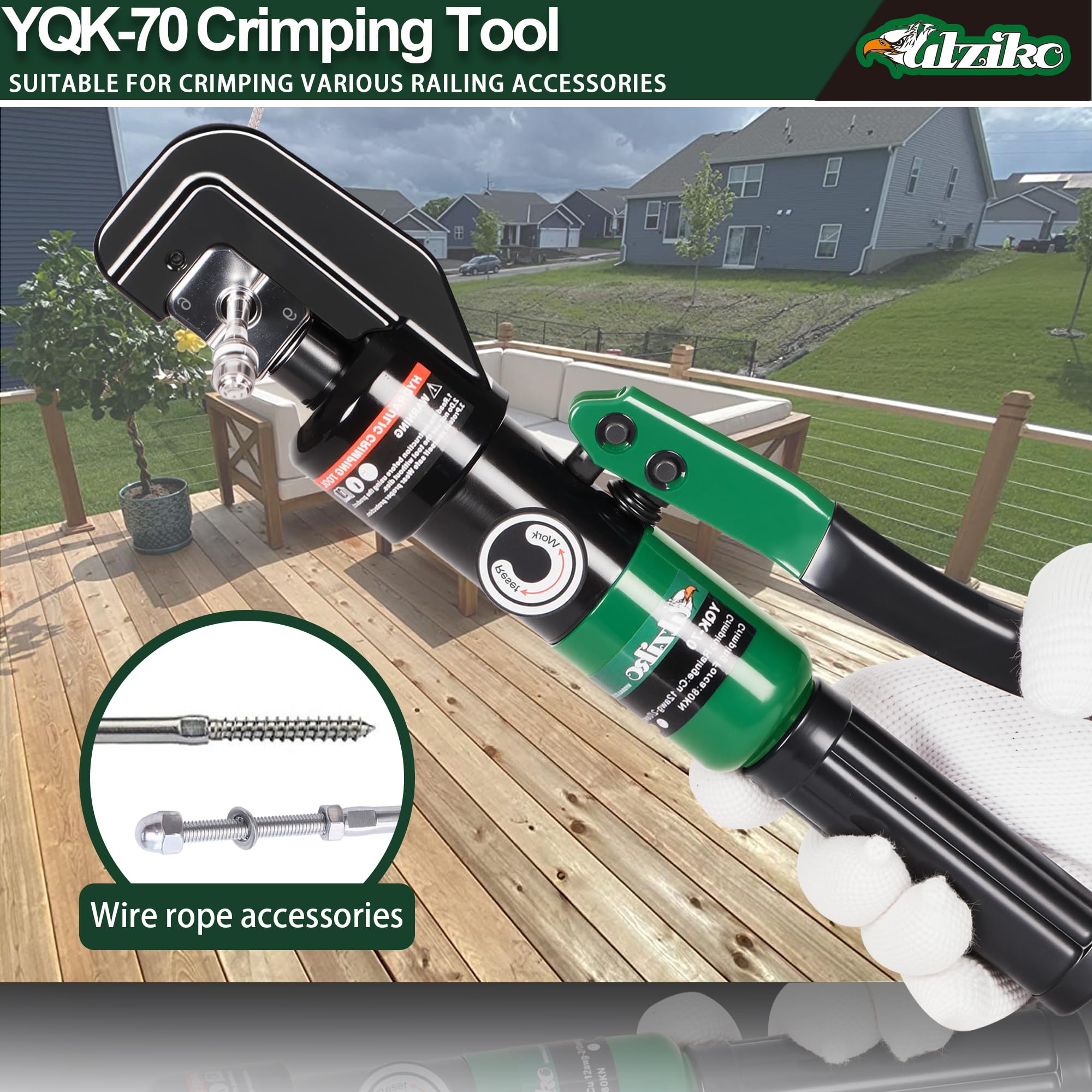 UTZIKO garden fence installation crimping for durable outdoor projects.