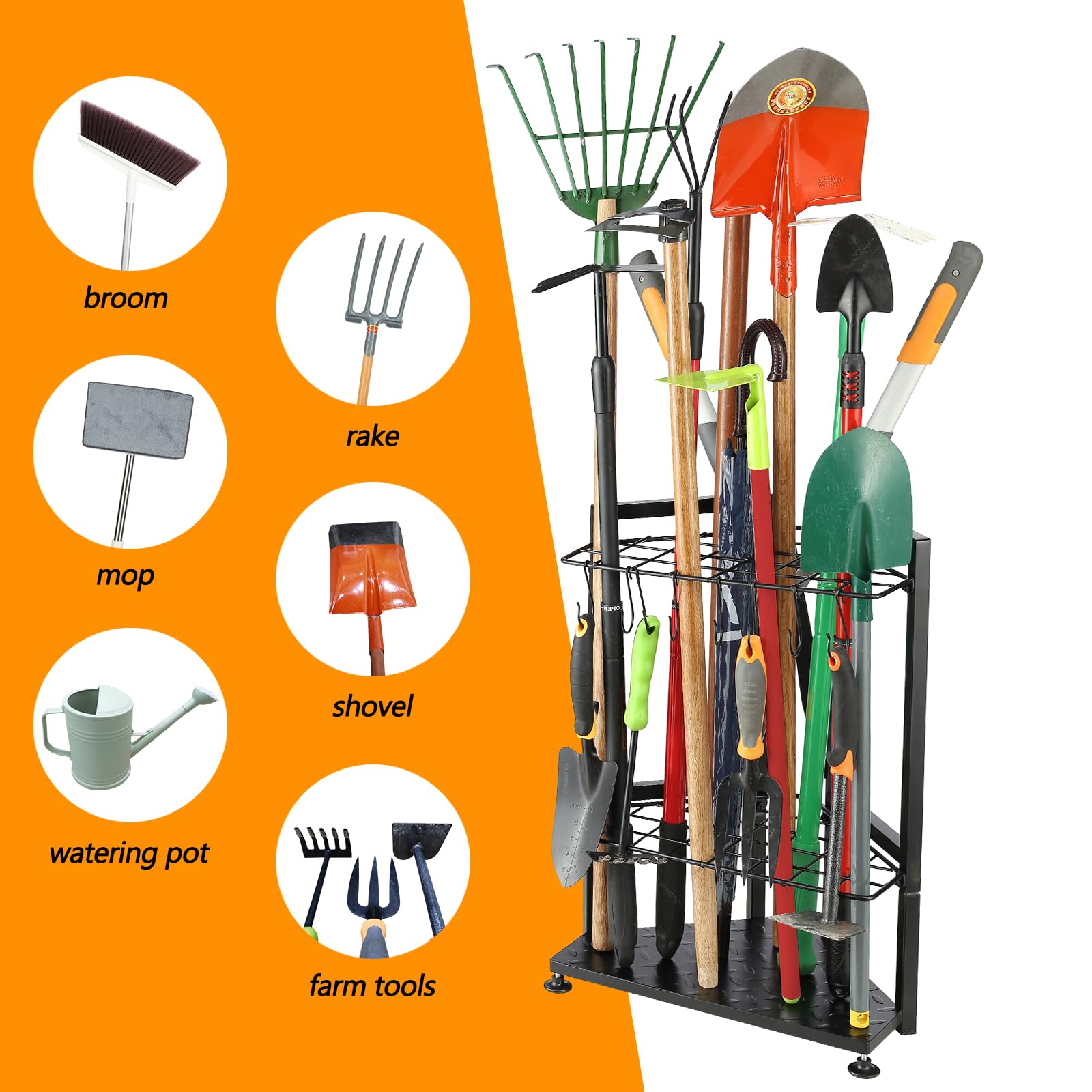 UU-Major garden tool organizer used in garage, shed, or outdoor spaces.
