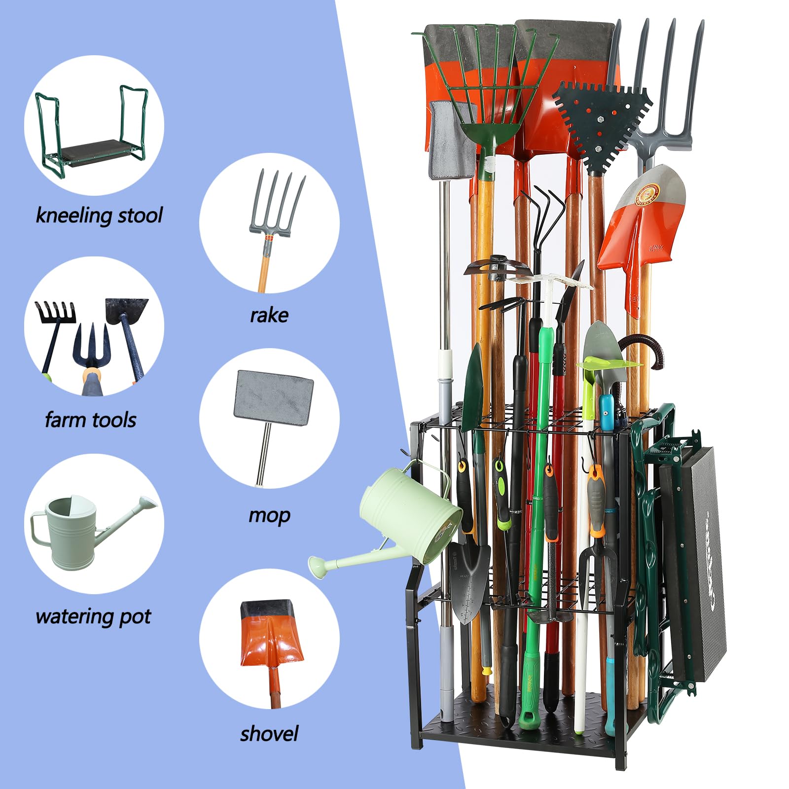 UU-Major Metal Tool Rack close-up emphasizes durable waterproof finish.