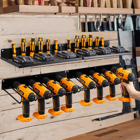 UU-Major pegboard wall organizer with two shelves and tool racks for quick access.