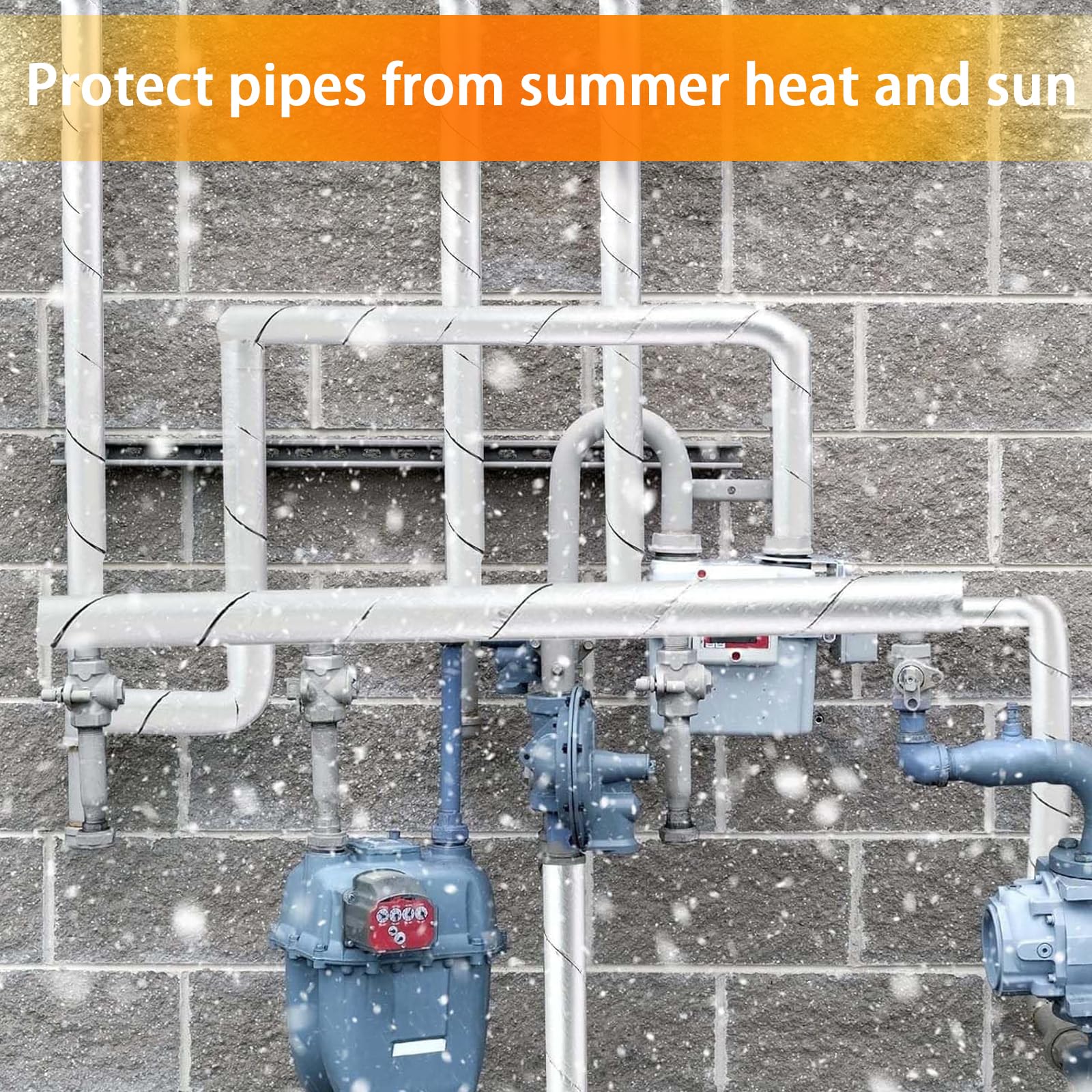 Uudimee wide-coverage-flexible-wrap fits uneven shapes for versatile outdoor piping.