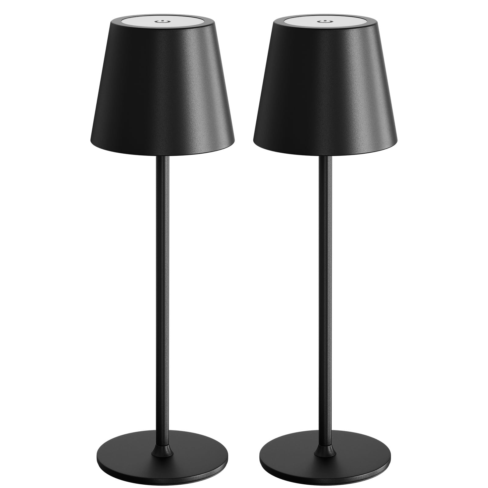 uuffoo 2-pack cordless table lamps illuminate a desk with warm ambient light
