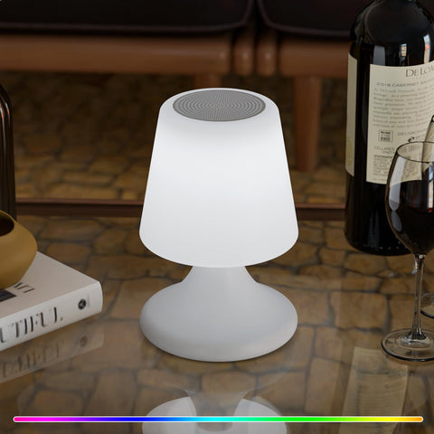 uuffoo cordless LED table lamp with speaker for patio ambience and music
