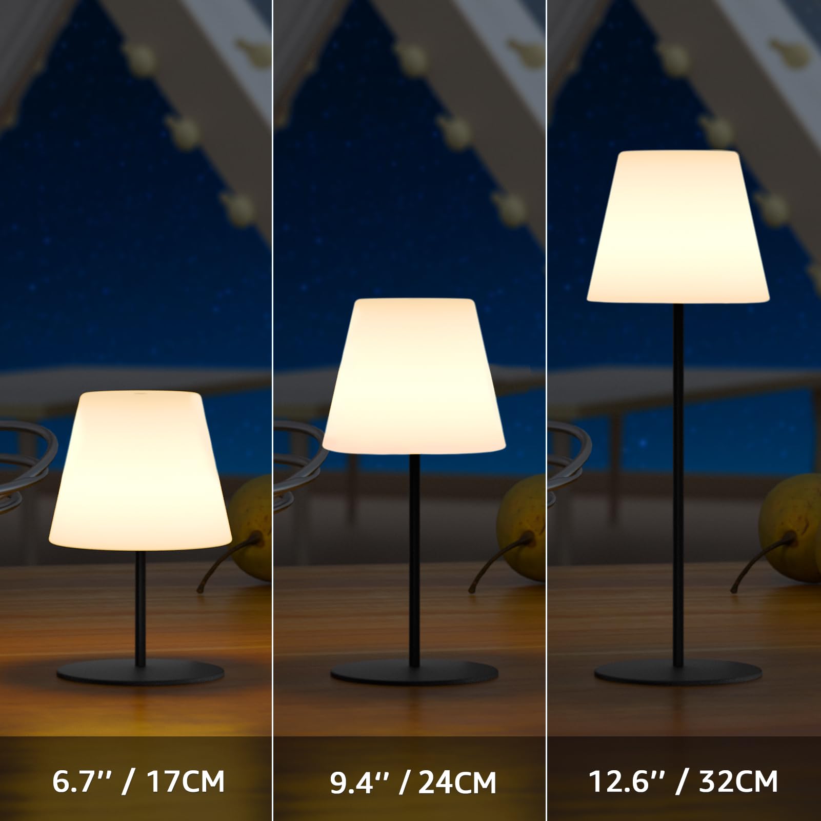 uuffoo cordless shower lamp IP44 black—suitable for bathroom or balcony ambiance.
