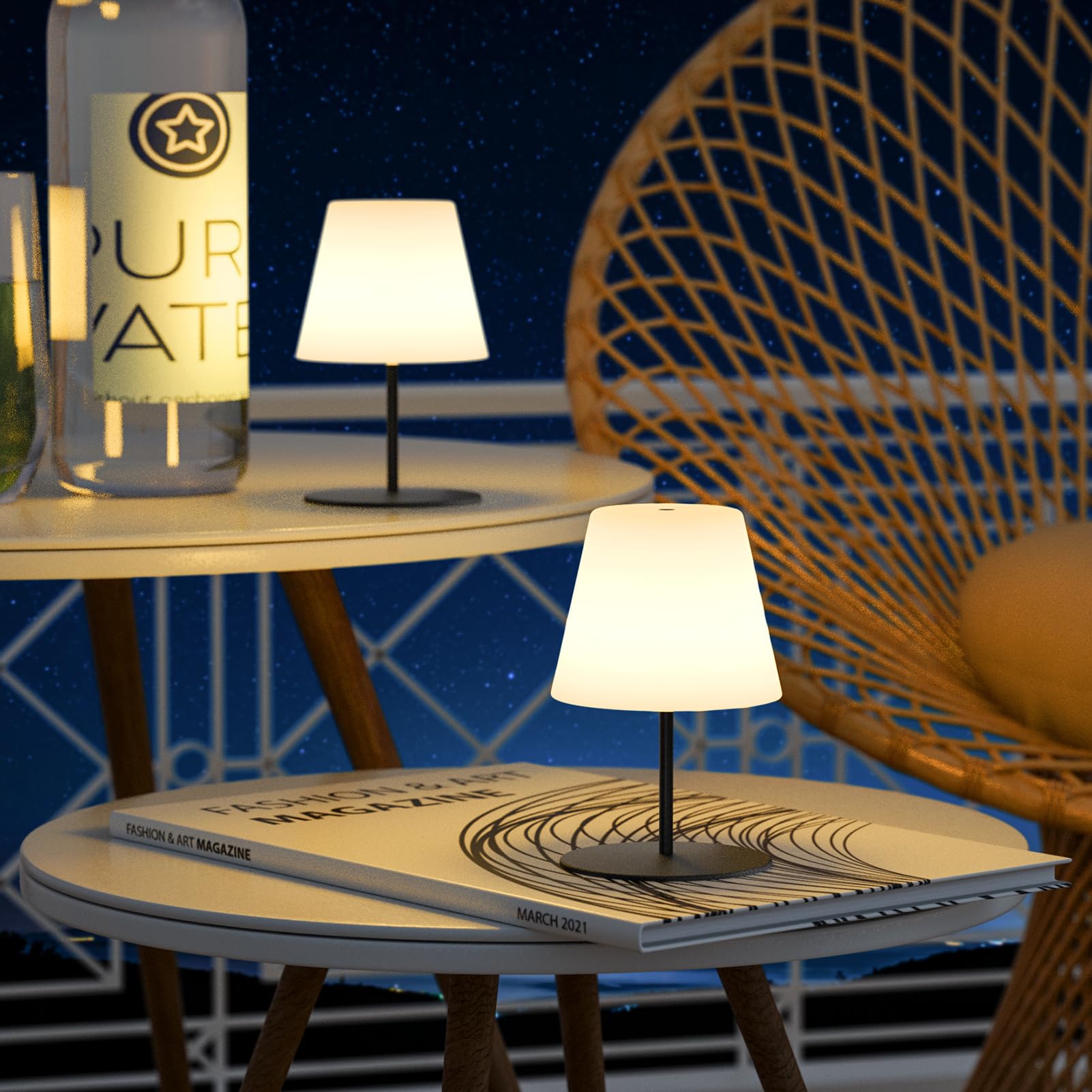uuffoo durable PE shade lamp black—robust design for both indoors and outdoors.