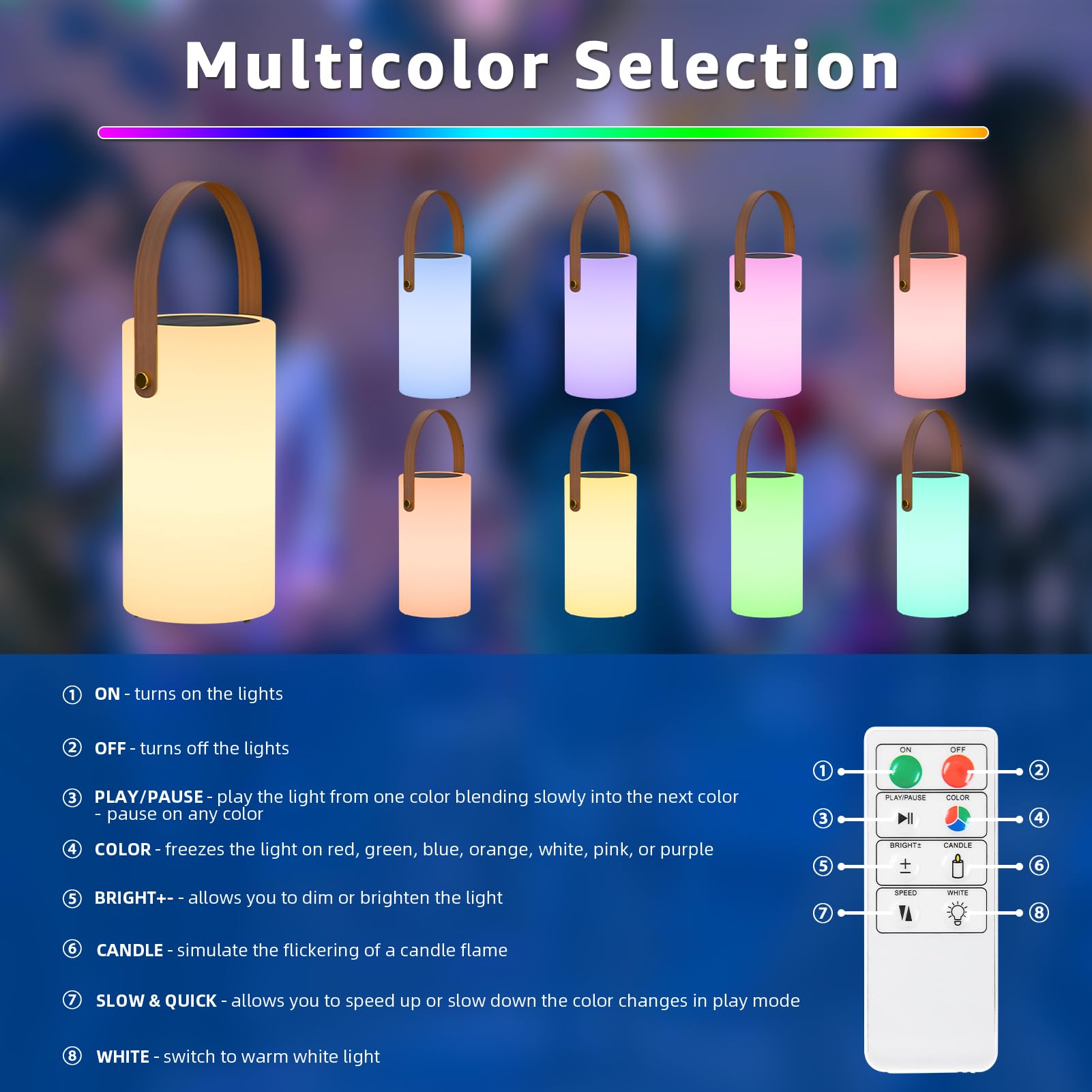 Uuffoo LED lantern with warm white and RGB colors for versatile mood lighting.
