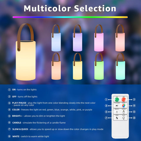 Uuffoo LED lantern with warm white and RGB colors for versatile mood lighting.