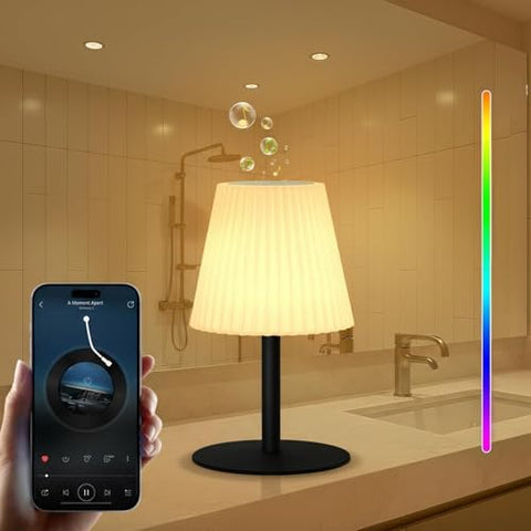 UUFFOO Shower Lamp with dual speakers for immersive sound in rooms and outdoors